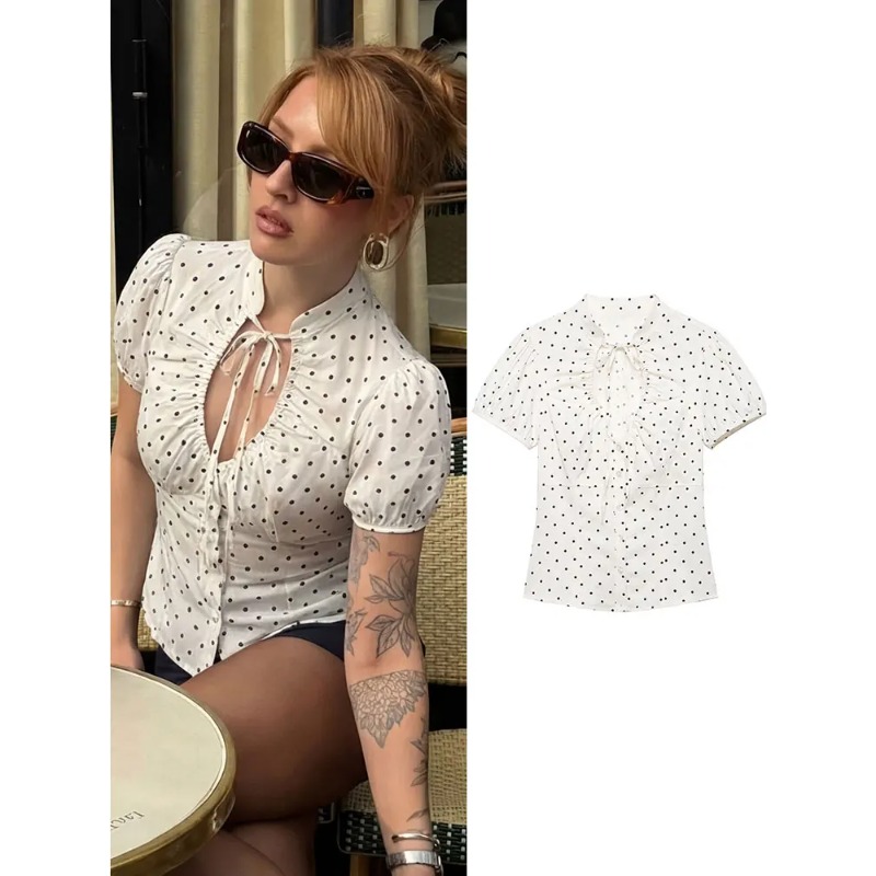 Street Fashion China Girl - SMVP Women Fashion Polka Dot Crop