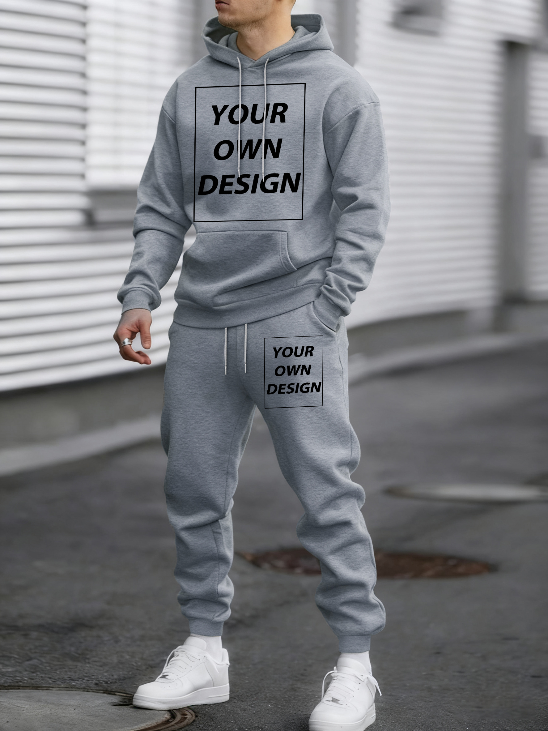 Street Fashion For Man - Spring Autumn Hoody Set Customized Logo