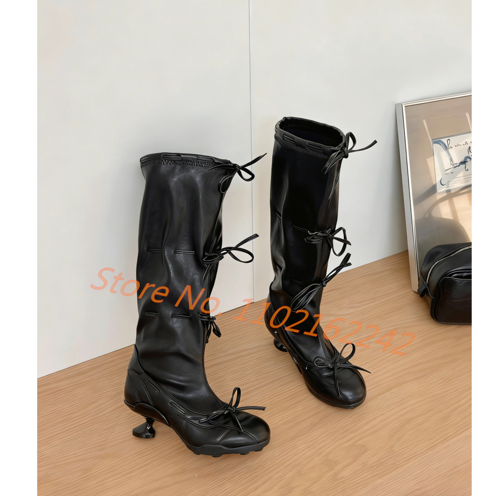 Bow-Tie Ballet Knee-High Boots – Street Fashion Runway Bewertung und Preis