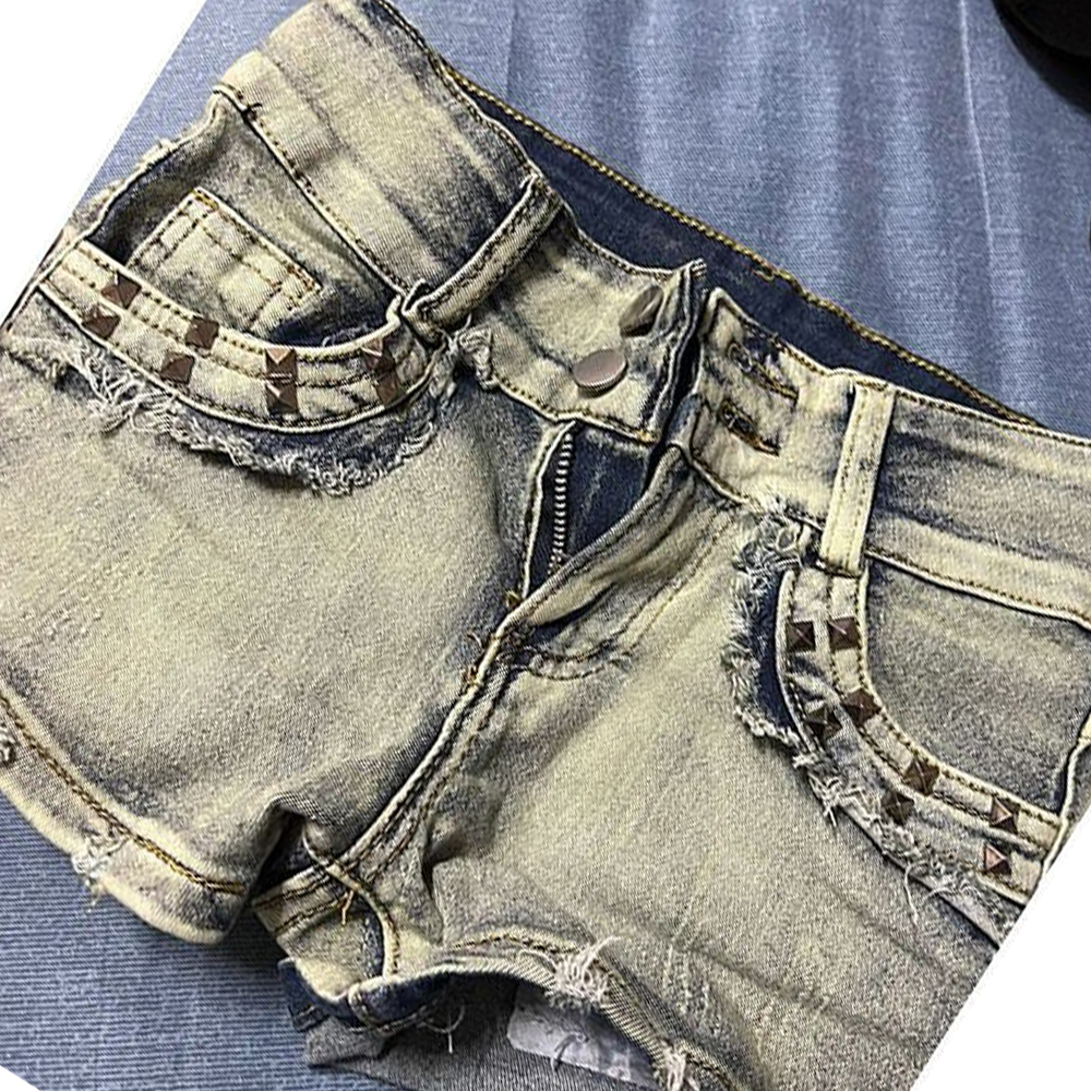 Retroy2K American Rivet Shorts – Street Fashion China Girl Bewertung und Preis