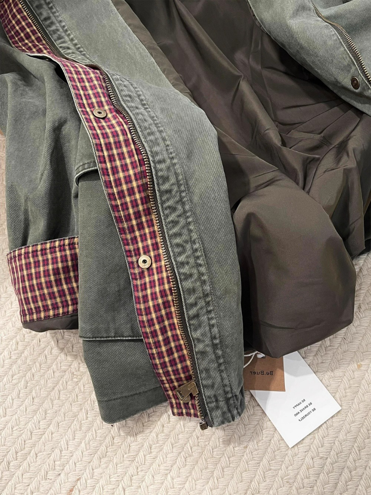 Vintage Army Green Denim Jacke – Street Fashion Hong Kong Bewertung und Preis