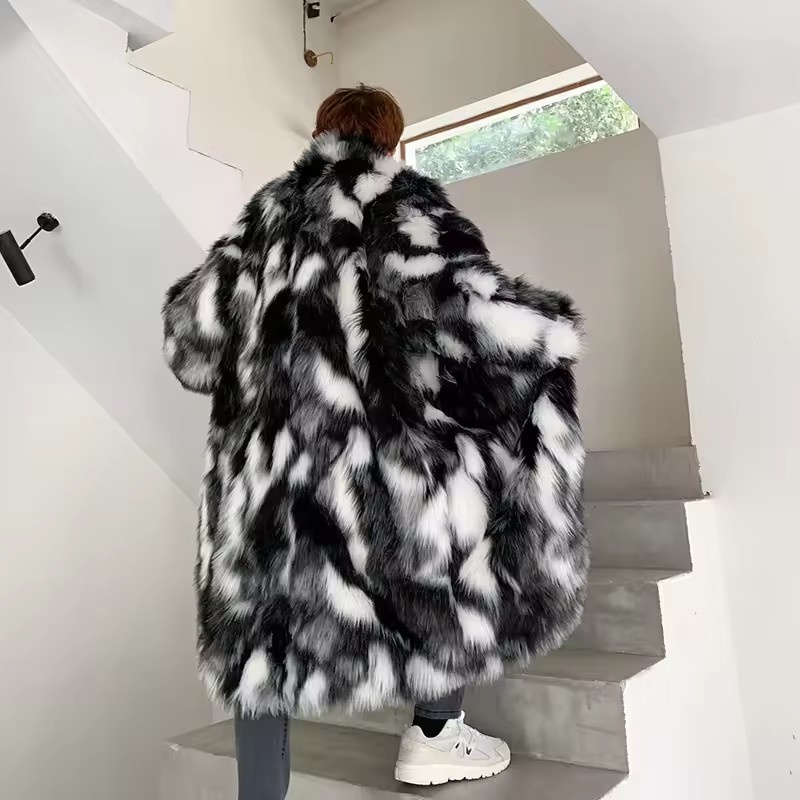 Winter Hip Hop Long Faux Fur C – Street Fashion Korean Bewertung und Preis