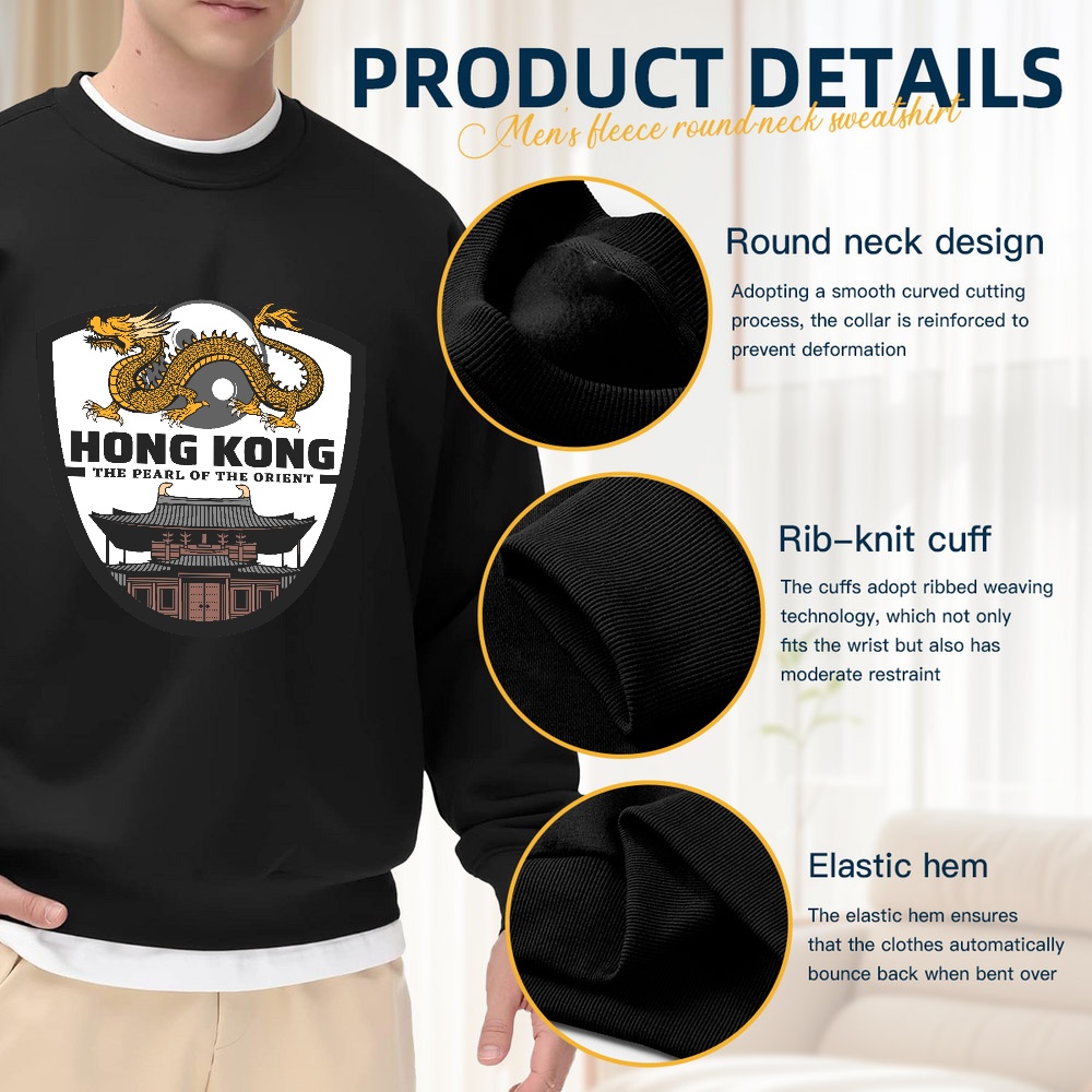 Men's Black Crew Neck Loose Sw – Street Fashion Hong Kong Bewertung und Preis