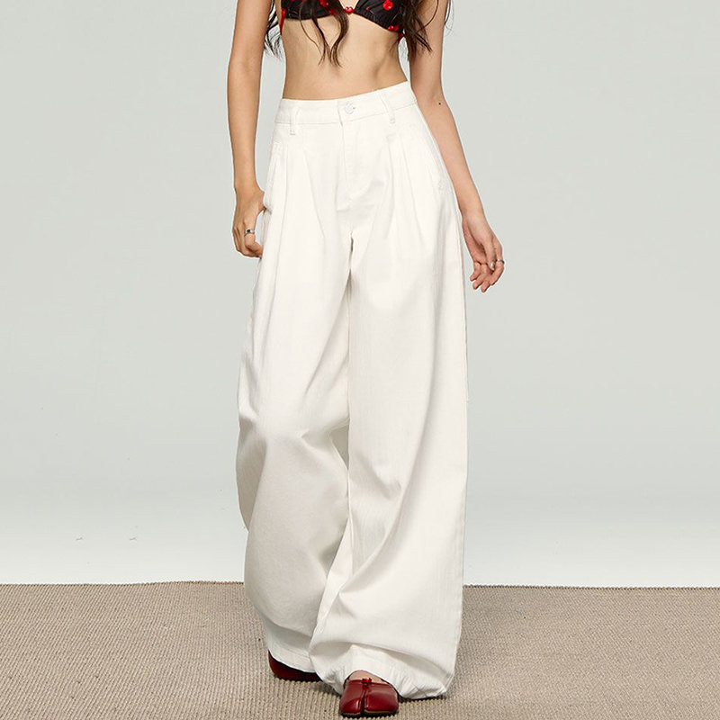 Korean White Loose Straight Le – Korean Street Fashion Female Bewertung und Preis