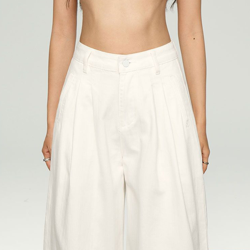 Korean White Loose Straight Le – Korean Street Fashion Female Bewertung und Preis