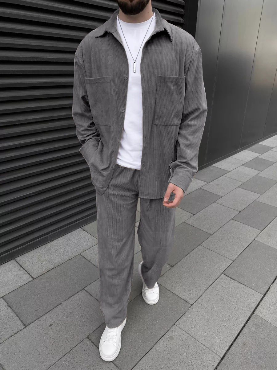 Men's corduroy two-piece outfi – Street Fashion For Man Bewertung und Preis