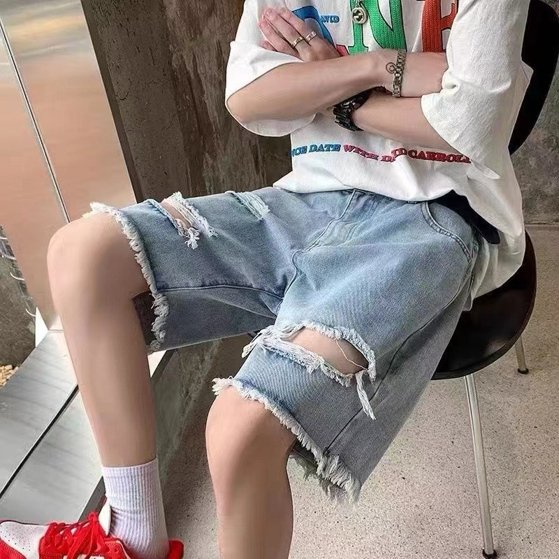 Summer Men's Denim Shorts Retr – Street Fashion Hong Kong Bewertung und Preis