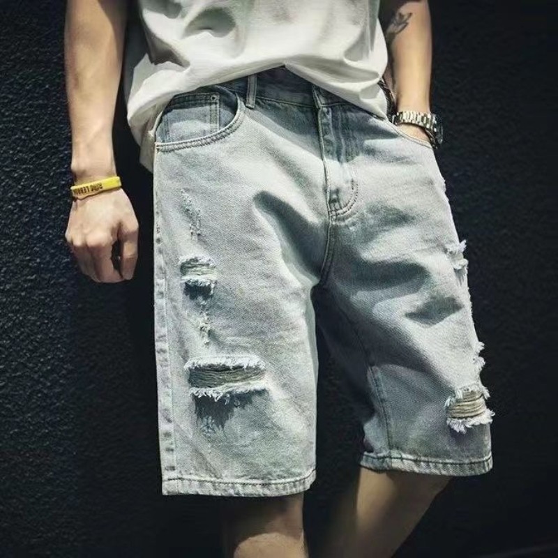 Summer Men's Denim Shorts Retr – Street Fashion Hong Kong Bewertung und Preis