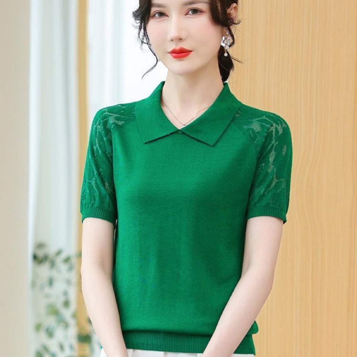 Women Summer Sweater Polo Neck – Korean Street Fashion Female Bewertung und Preis