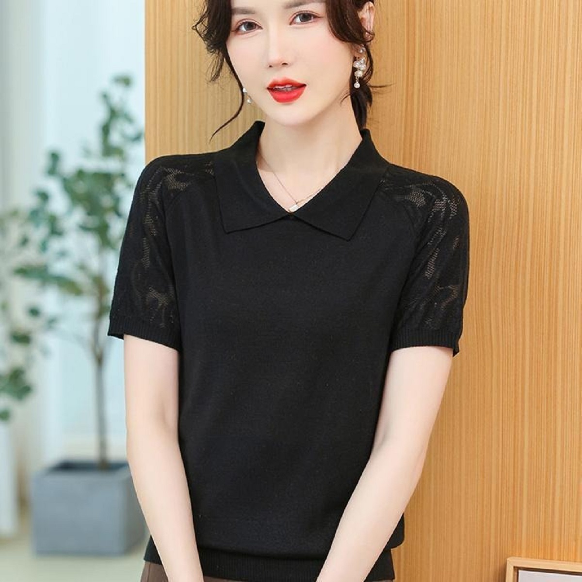 Women Summer Sweater Polo Neck – Korean Street Fashion Female Bewertung und Preis