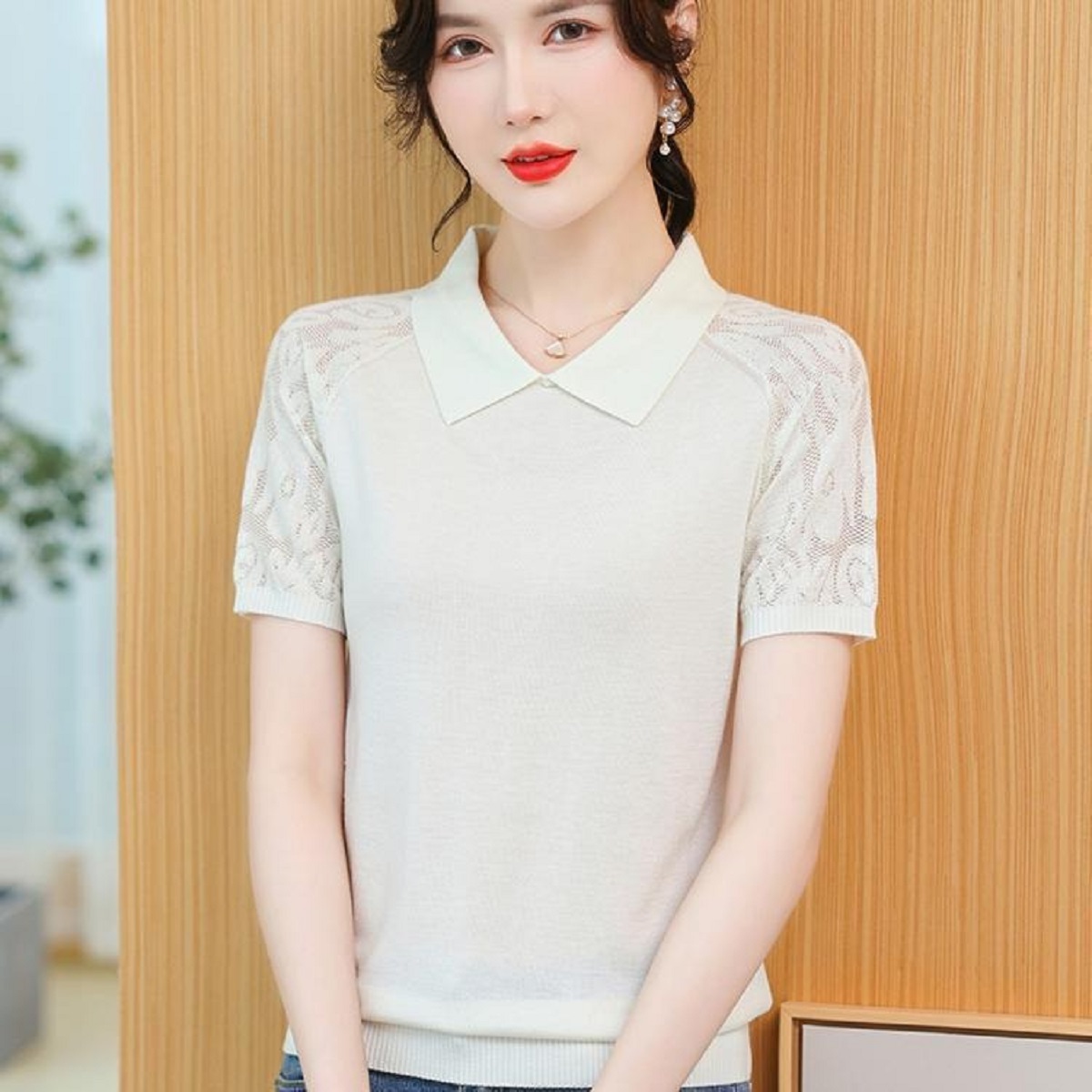 Women Summer Sweater Polo Neck – Korean Street Fashion Female Bewertung und Preis