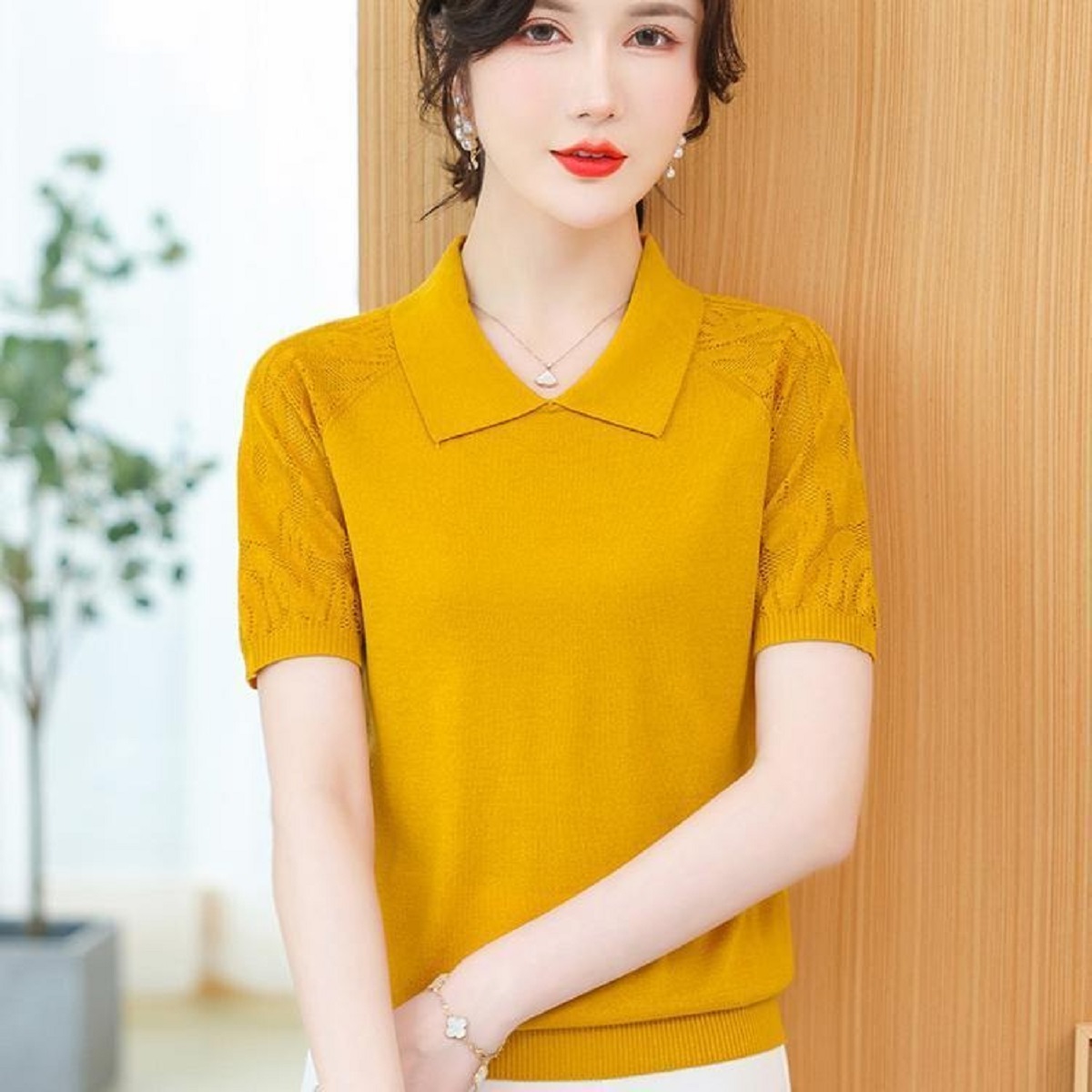 Women Summer Sweater Polo Neck – Korean Street Fashion Female Bewertung und Preis