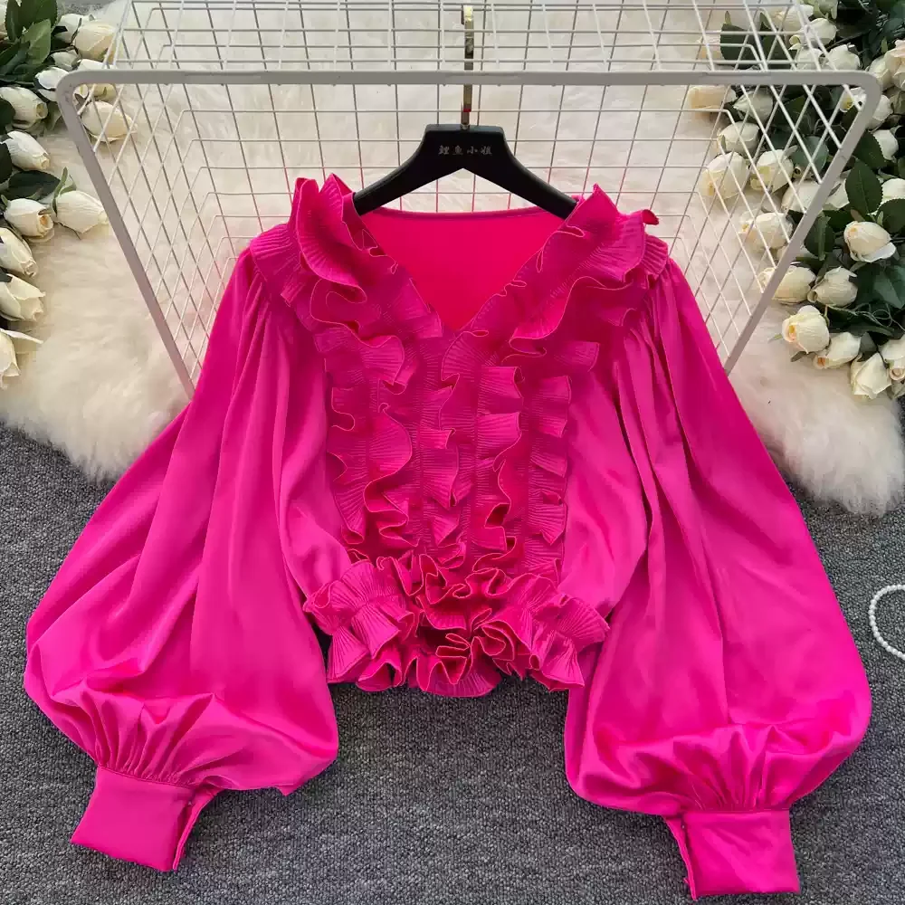 Chic V-neck Vintage Long Lante – Street Fashion Korean Bewertung und Preis