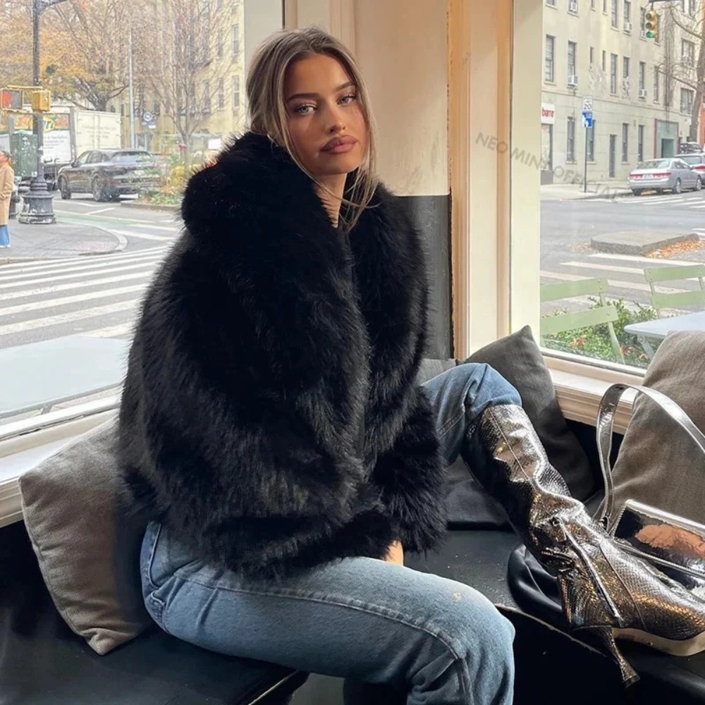 Faux Fur Coat Fashion Shawl Co – Street Fashion China Girl Bewertung und Preis